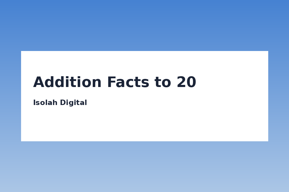 Addition Facts to 20