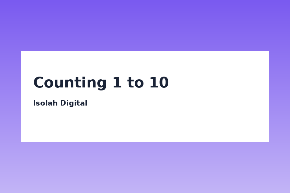 Counting 1 to 10