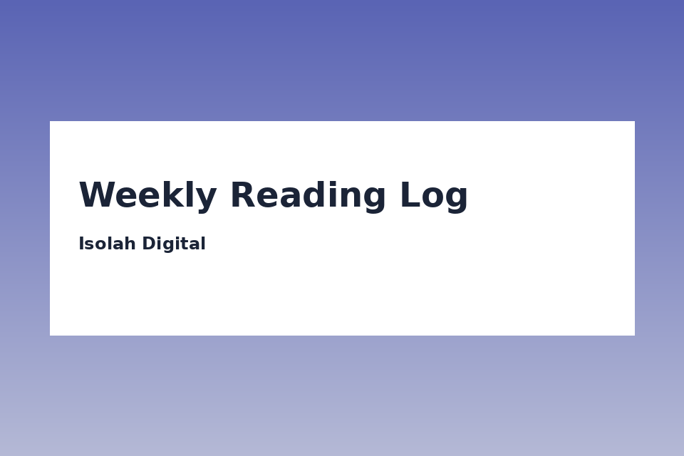 Weekly Reading Log